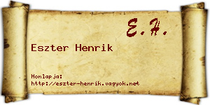 Eszter Henrik névjegykártya