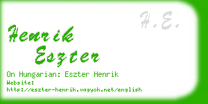 henrik eszter business card